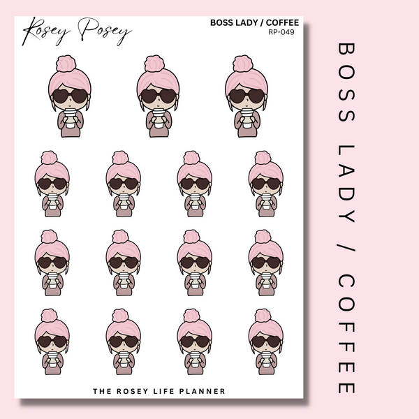 BOSS LADY / COFFEE | ROSEY POSEY | CLEAR MATTE & MATTE | RP-049