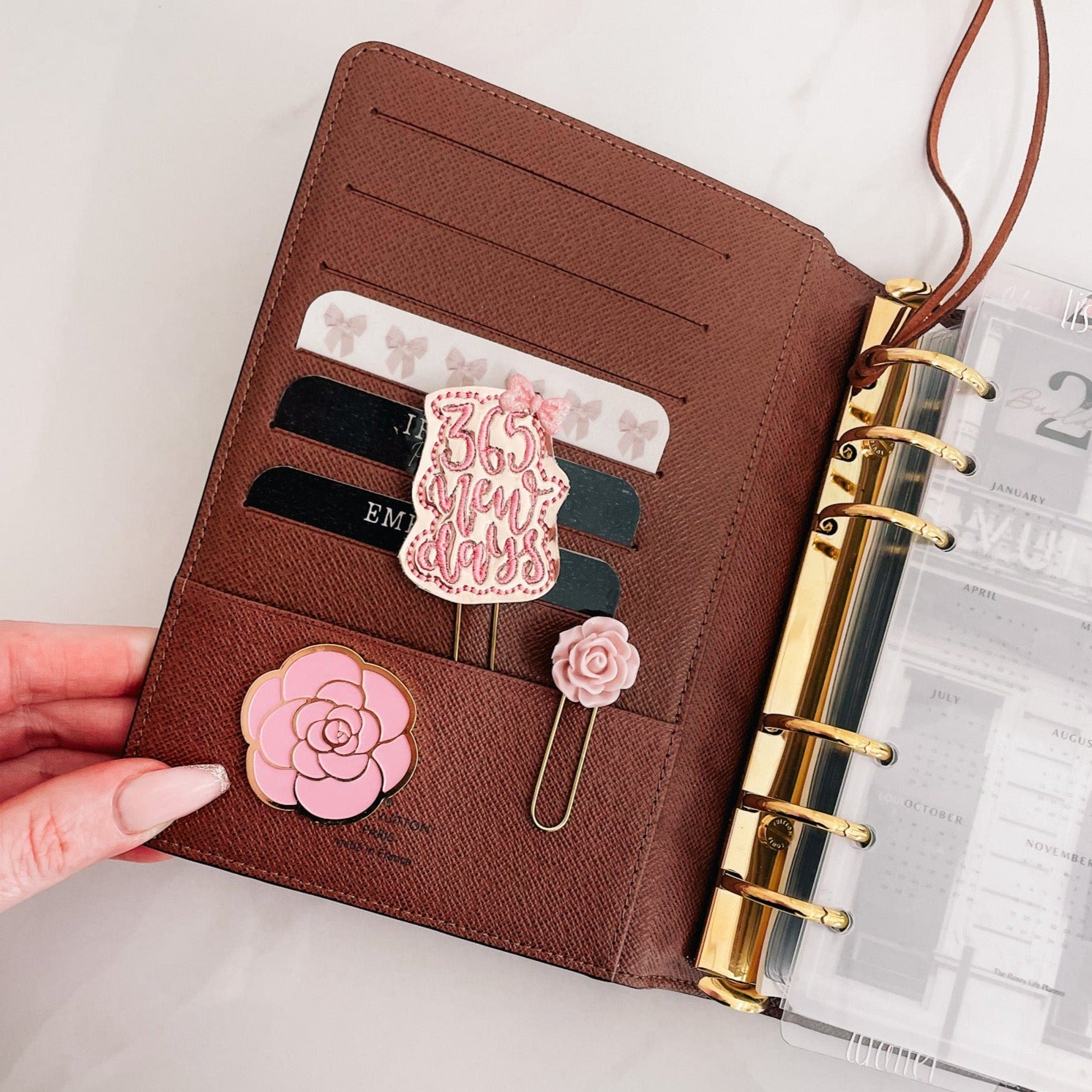 NEW COLOR PLANNER CHARM CAMELLIA PLANNER DECOR METAL GO