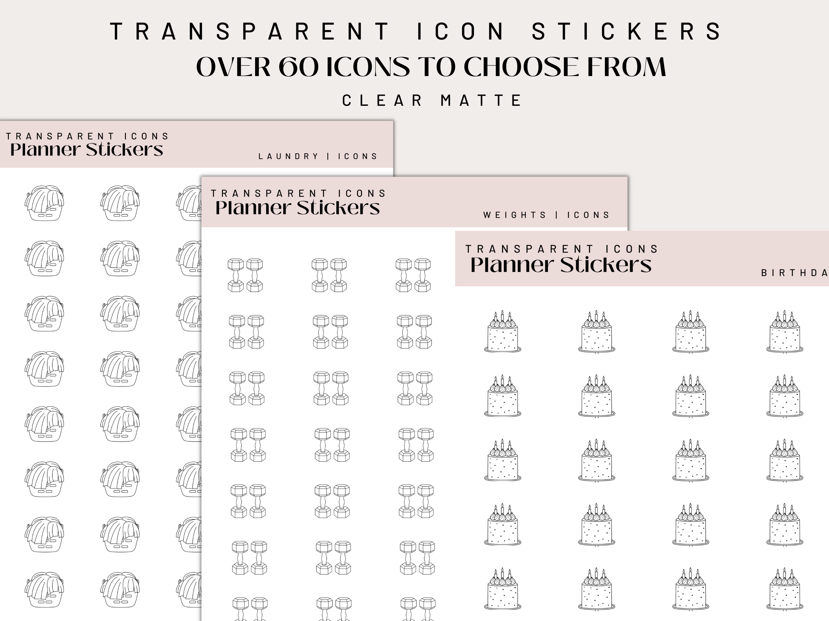 in The Slightest - Rose Gold Foil Chore Icons - Planner Stickers - Productivity - Minimal - Daily - Over 500 Icons - Busy - Elevated
