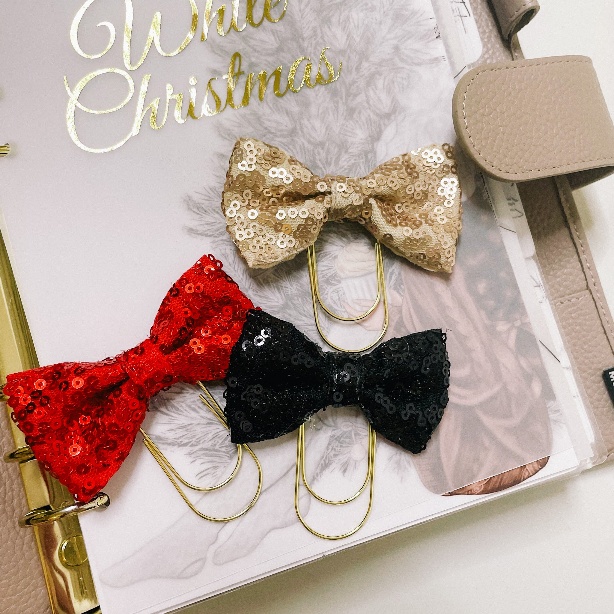 BOW PLANNER CLIPS | WINTER SPARKLE