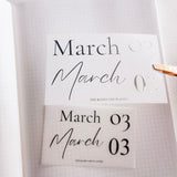 MAR26 | MINI SHEET CLEAR MATTE - SCRIPT STICKERS SILVER OR BLACK