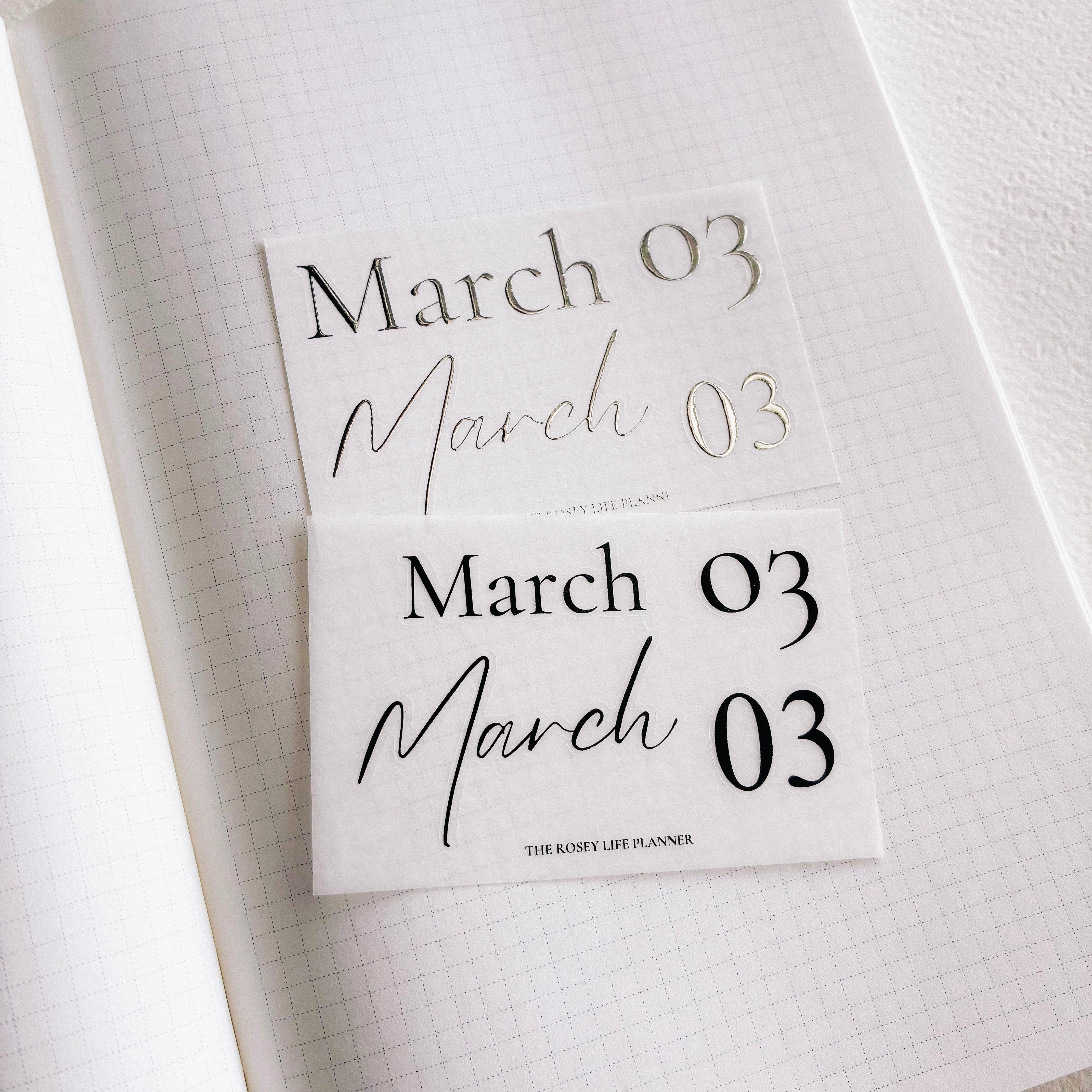 MAR26 | MINI SHEET CLEAR MATTE - SCRIPT STICKERS SILVER OR BLACK ...