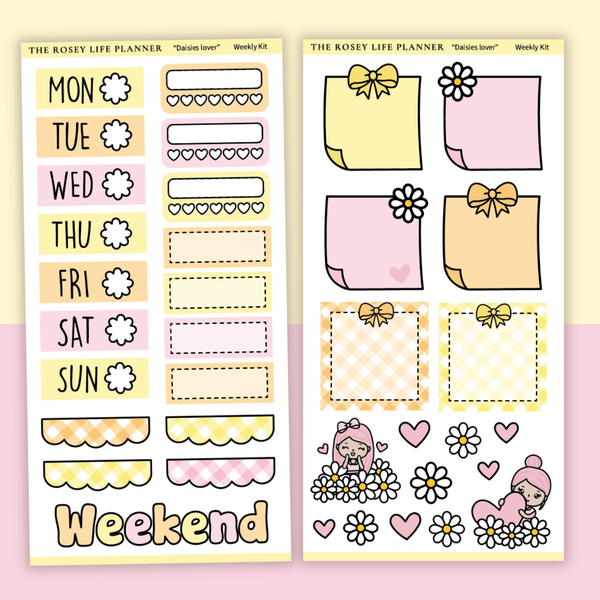 STICKER KIT | Daisy Lover | WEEKLY | COMPACT- HOBONICHI WEEKS - A6 - PASSPORT