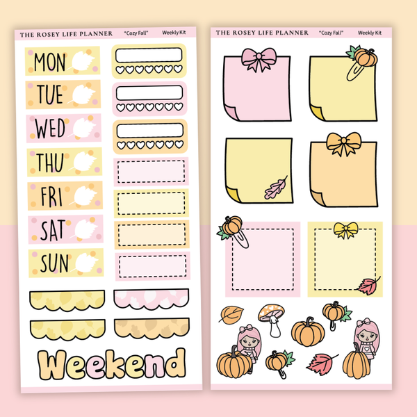 STICKER KIT | Cozy Fall | WEEKLY | COMPACT- HOBONICHI WEEKS - A6 - PASSPORT