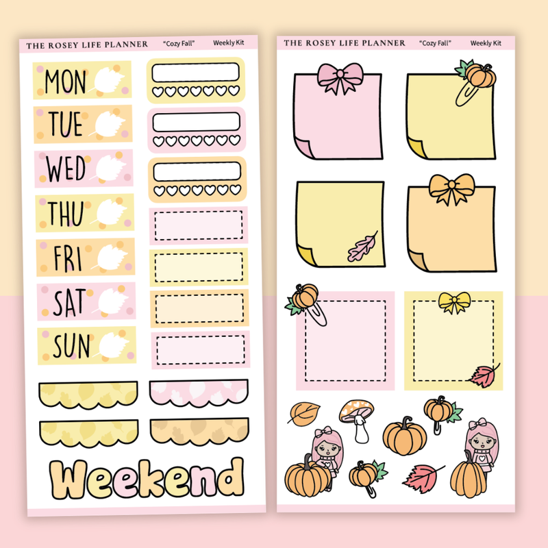 STICKER KIT | Cozy Fall | WEEKLY | COMPACT- HOBONICHI WEEKS - A6 - PASSPORT