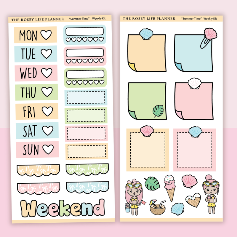 STICKER KIT | Summer | WEEKLY | COMPACT- HOBONICHI WEEKS - A6 - PASSPORT