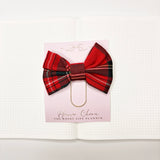 BOW PLANNER CLIP | RED PLAID
