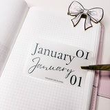 JAN26 | MINI SHEET CLEAR MATTE - SCRIPT STICKERS GOLD OR BLACK