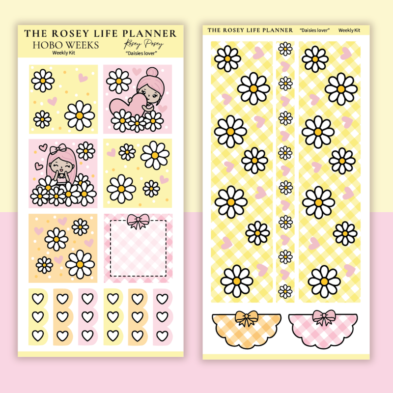 STICKER KIT | Daisy Lover | WEEKLY | COMPACT- HOBONICHI WEEKS - A6 - PASSPORT