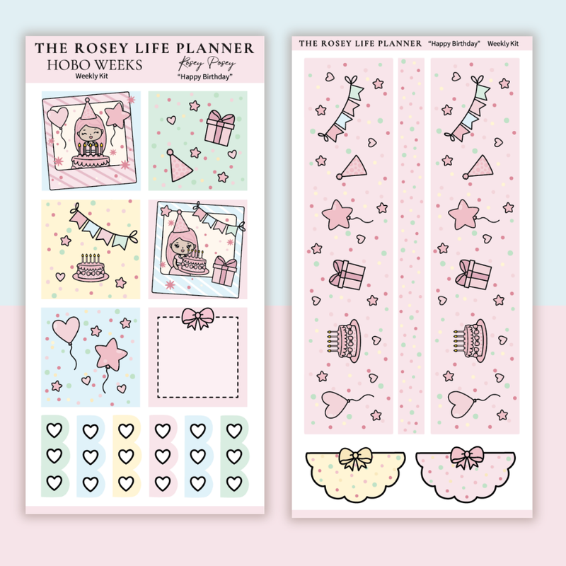 STICKER KIT | Birthday | WEEKLY | COMPACT- HOBONICHI WEEKS - A6 - PASSPORT