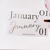 JAN26 | MINI SHEET CLEAR MATTE - SCRIPT STICKERS GOLD OR BLACK