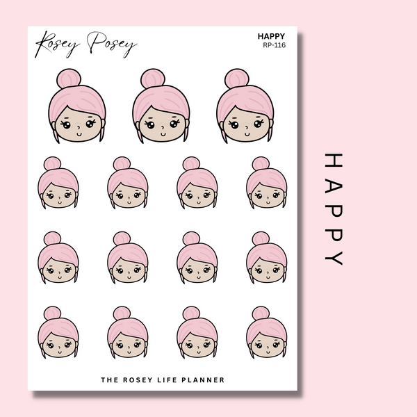 HAPPY | ROSEY POSEY | CLEAR MATTE & MATTE | RP-116