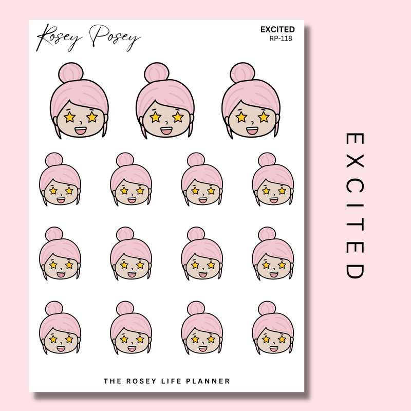 EXCITED | ROSEY POSEY | CLEAR MATTE & MATTE | RP-118