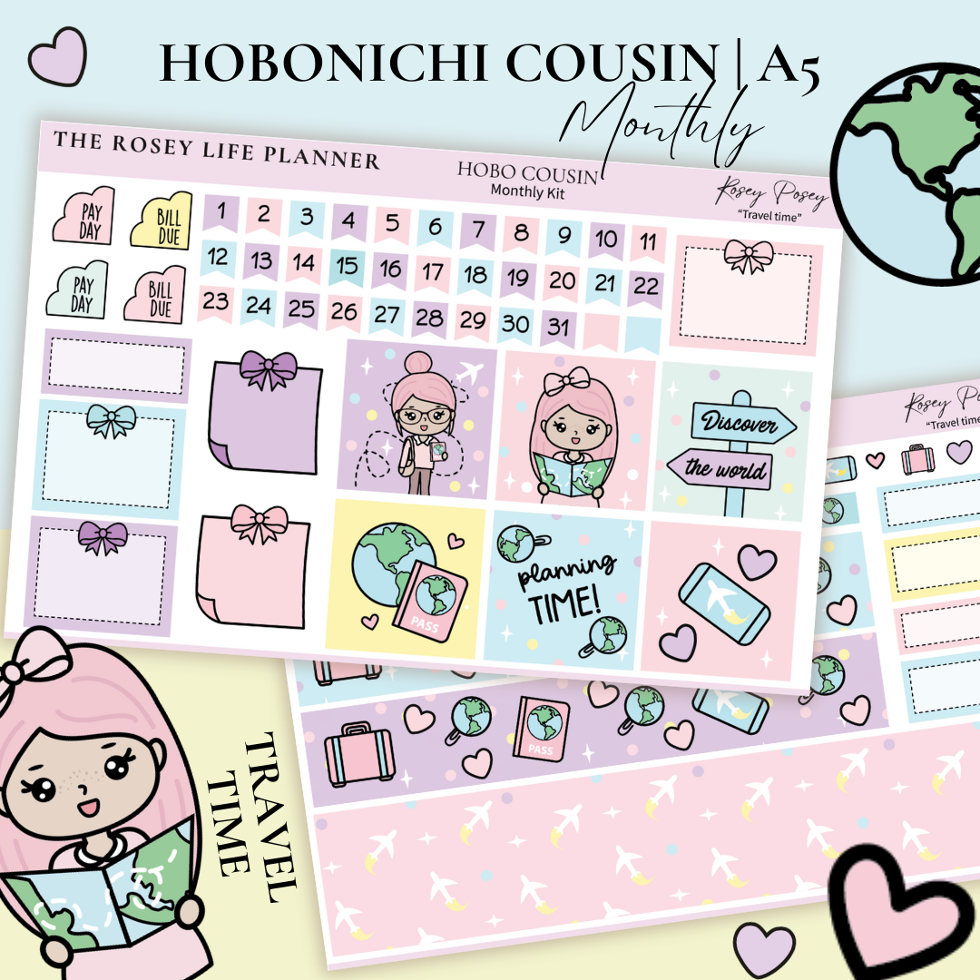 STICKER KIT | Travel | MONTHLY | A5 - HOBONICHI COUSIN - B6 ...