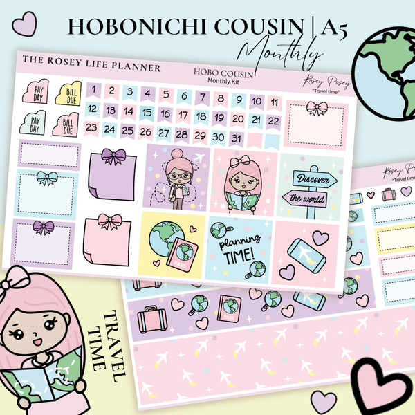 STICKER KIT | Travel | MONTHLY | A5 - HOBONICHI COUSIN - B6