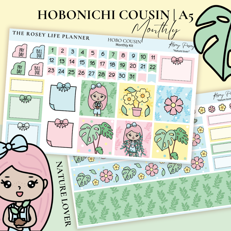 STICKER KIT | Nature Lover | MONTHLY | A5 - HOBONICHI COUSIN - B6