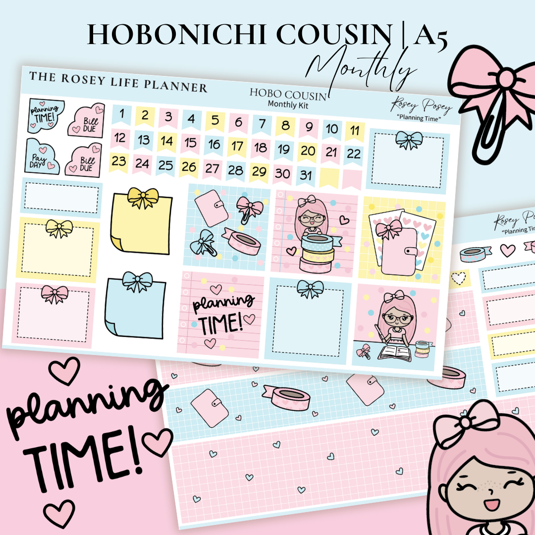 STICKER KIT | Planning Time | MONTHLY | A5 - HOBONICHI COUSIN - B6 ...