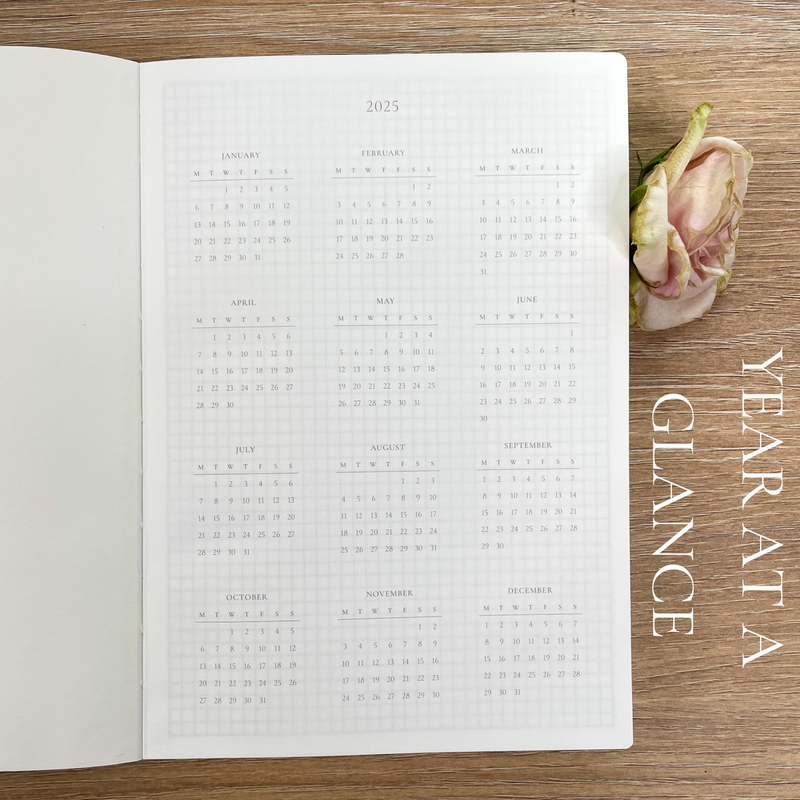 PREORDER: 2025 | DATED A5 ROSEY PLANNER | TOMOE RIVER PAPER