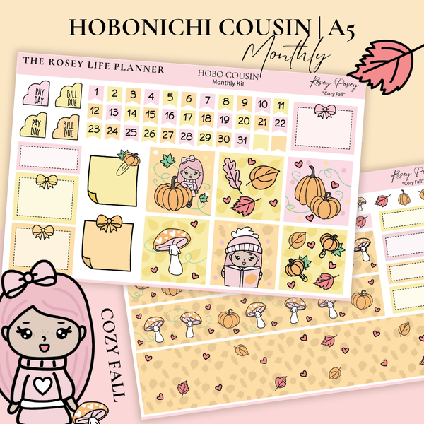 STICKER KIT | Cozy Fall | MONTHLY | A5 - HOBONICHI COUSIN - B6