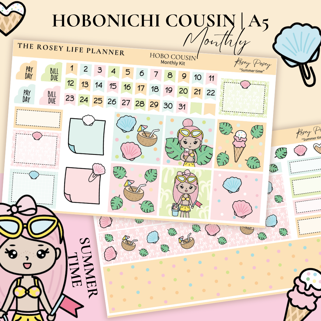 STICKER KIT | Summer | MONTHLY | A5 - HOBONICHI COUSIN - B6 ...