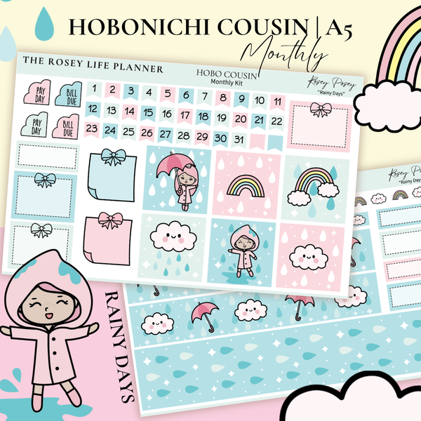 STICKER KIT | Rainy | MONTHLY | A5 - HOBONICHI COUSIN - B6