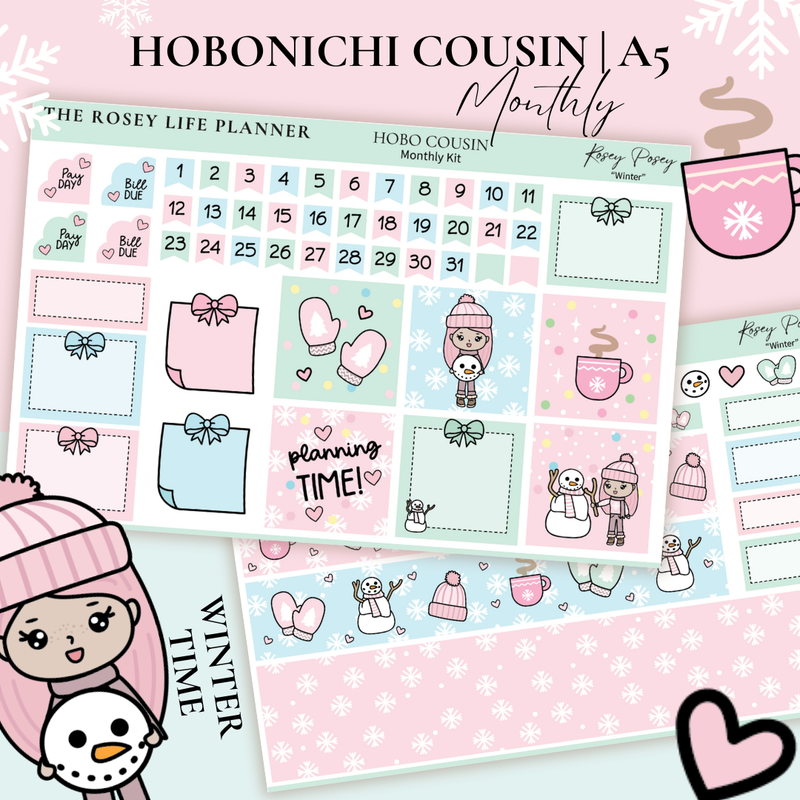 STICKER KIT | Winter | MONTHLY | A5 - HOBONICHI COUSIN - B6