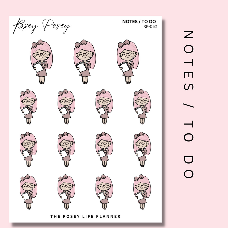 NOTES / TO DO | ROSEY POSEY | CLEAR MATTE & MATTE | RP-052