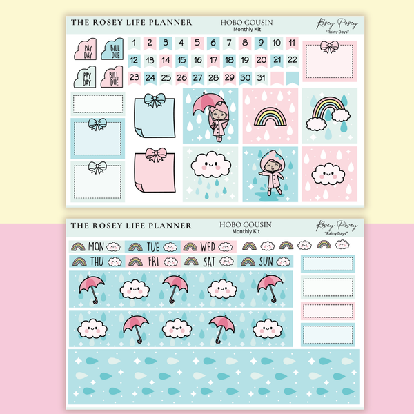 STICKER KIT | Rainy | MONTHLY | A5 - HOBONICHI COUSIN - B6