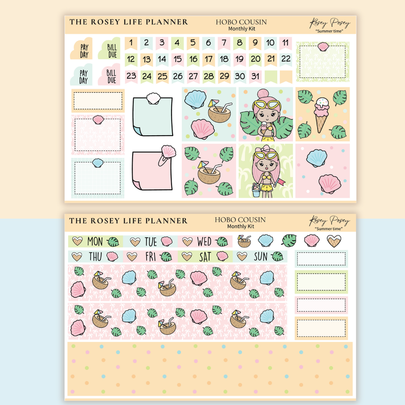 STICKER KIT | Summer | MONTHLY | A5 - HOBONICHI COUSIN - B6