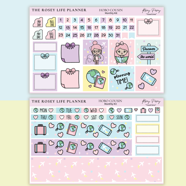 STICKER KIT | Travel | MONTHLY | A5 - HOBONICHI COUSIN - B6