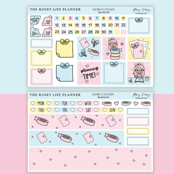 STICKER KIT | Planning Time | MONTHLY | A5 - HOBONICHI COUSIN - B6