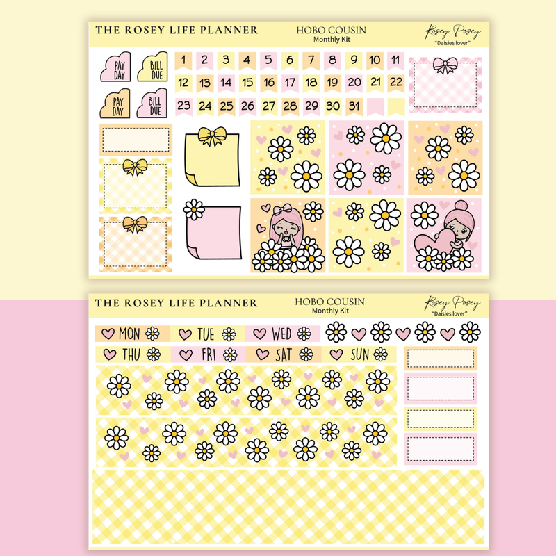 STICKER KIT | Daisy Lover | MONTHLY | A5 - HOBONICHI COUSIN - B6