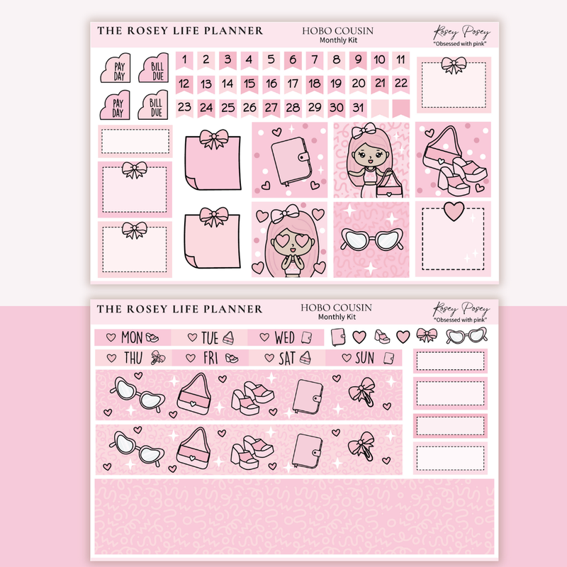 STICKER KIT | Pink Obsession | MONTHLY | A5 - HOBONICHI COUSIN - B6