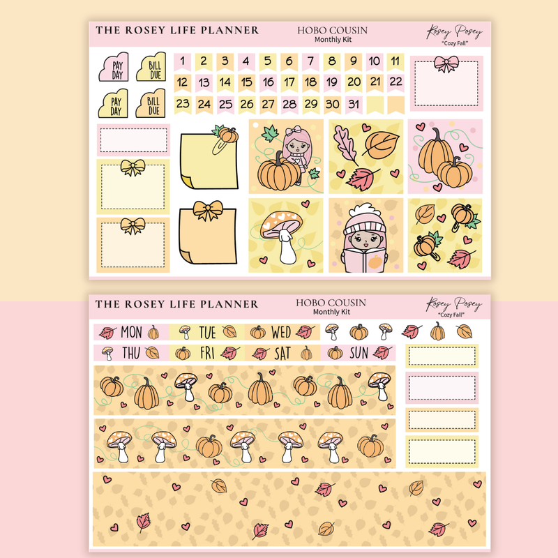 STICKER KIT | Cozy Fall | MONTHLY | A5 - HOBONICHI COUSIN - B6