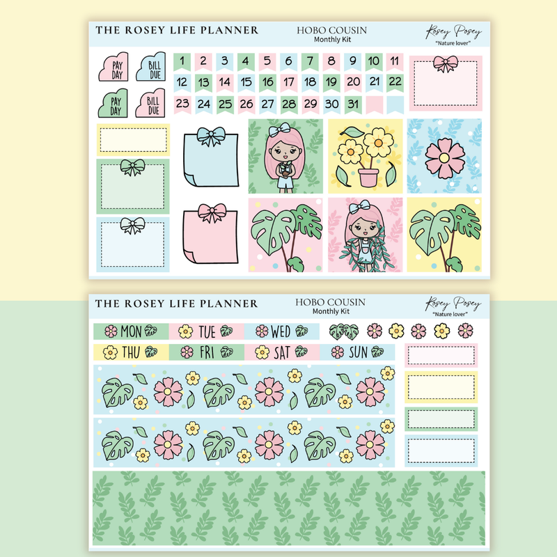 STICKER KIT | Nature Lover | MONTHLY | A5 - HOBONICHI COUSIN - B6