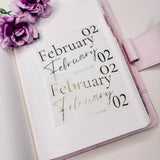 FEB26 | MINI SHEET CLEAR MATTE - SCRIPT STICKERS GOLD OR BLACK