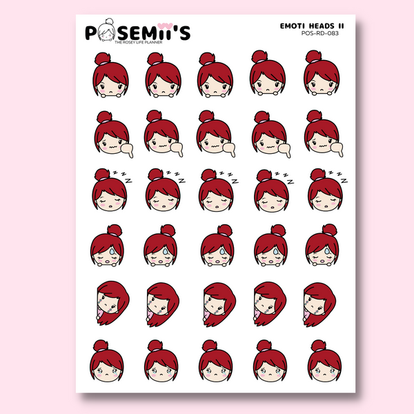 Emoti heads 2 EMOTI GIRLS  | POSEMII CHARACTER STICKERS | 7 OPTIONS