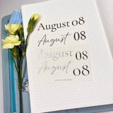 AUG26 | MINI SHEET CLEAR MATTE - SCRIPT STICKERS SILVER OR BLACK