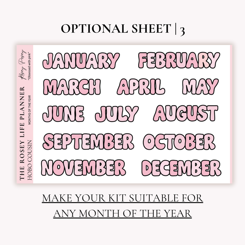 STICKER KIT | Pink Obsession | MONTHLY | A5 - HOBONICHI COUSIN - B6