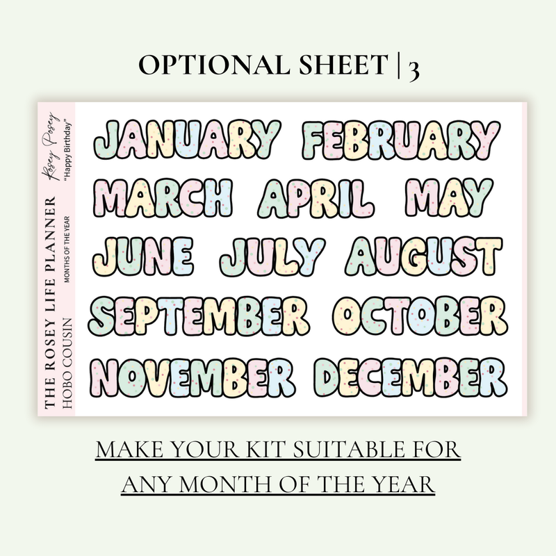 STICKER KIT | Birthday | WEEKLY | A5 - HOBONICHI COUSIN - B6