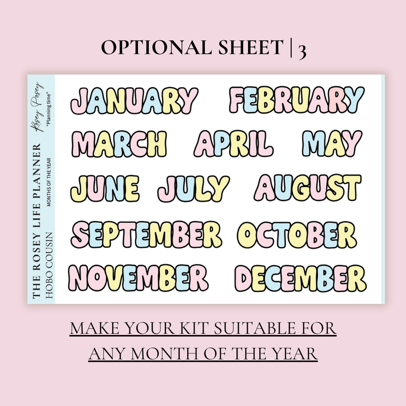 STICKER KIT | Planning Time | MONTHLY | A5 - HOBONICHI COUSIN - B6