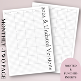 2024 & UNDATED VERSION | PRINTED | MONTHLY INSERTS |  ROSEY PLANNER