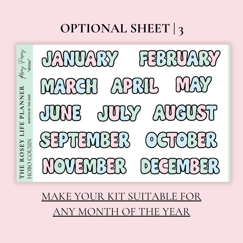 STICKER KIT | Winter | MONTHLY | A5 - HOBONICHI COUSIN - B6