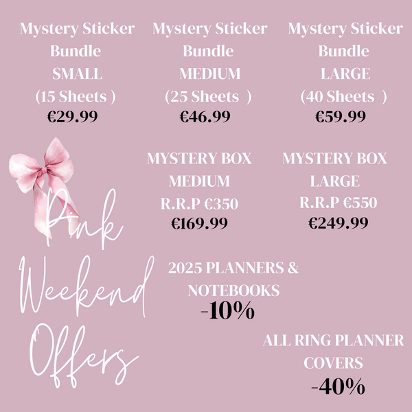 PINK WEEKEND OFFERS MYSTERY STICKER BUNDLES & BOXES