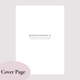 PRINTED INSERTS | 2024 MONTH ON TWO PAGES | BLACK & WHITE