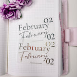 FEB26 | MINI SHEET CLEAR MATTE - SCRIPT STICKERS GOLD OR BLACK