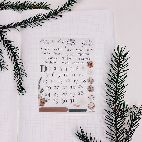 DECO STICKERS  | SHEET 08 | CLEAR/ MATTE  | DECEMBER 2025 COLLECTION