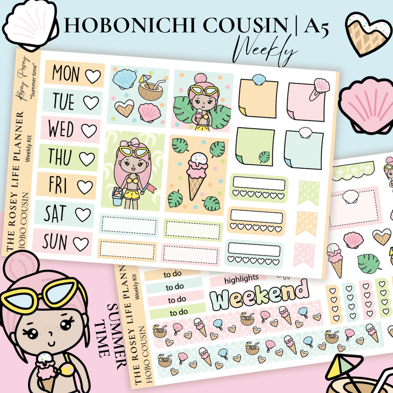 STICKER KIT | Summer | WEEKLY | A5 - HOBONICHI COUSIN - B6