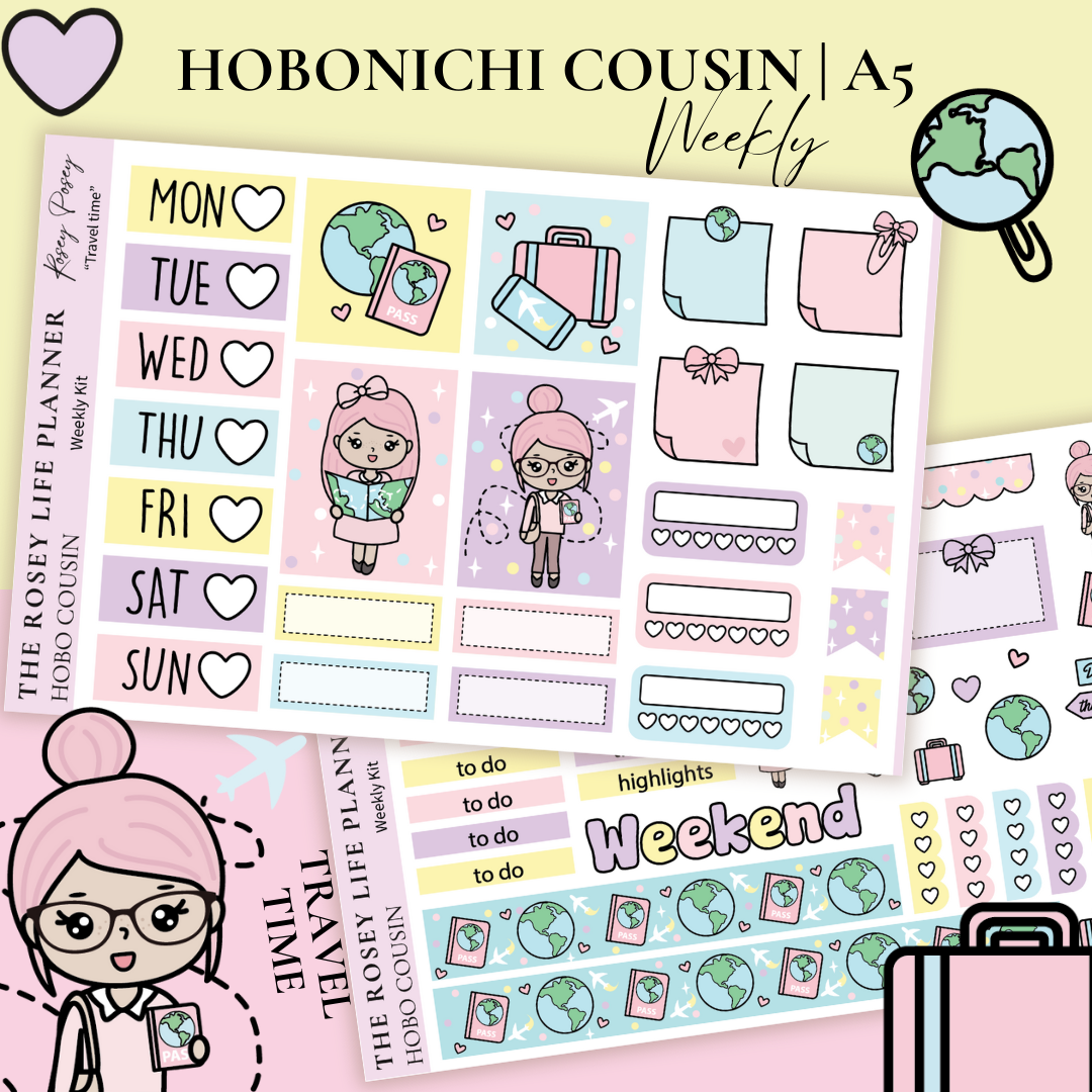 STICKER KIT | Travel | WEEKLY | A5 - HOBONICHI COUSIN - B6 ...