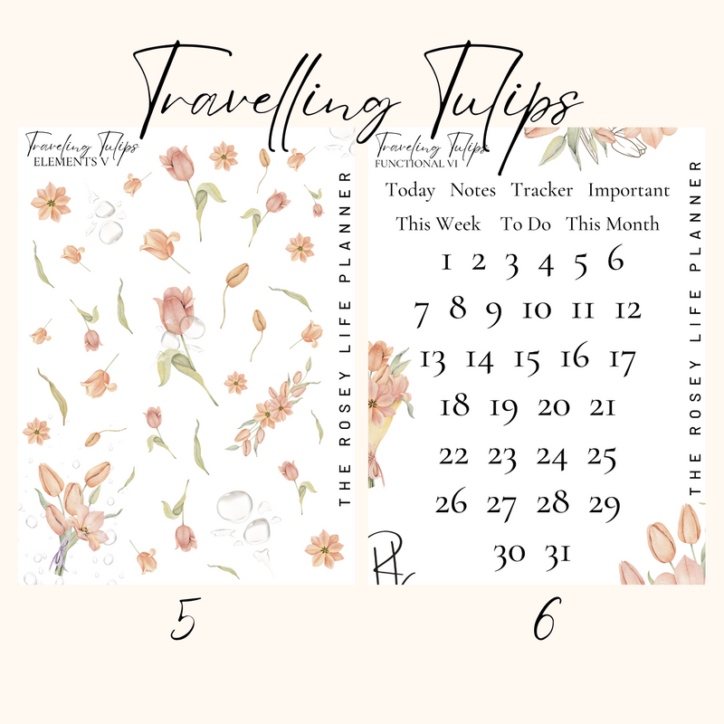 TRAVELING TULIPS COLLECTION | DECO STICKERS | Clear Matte